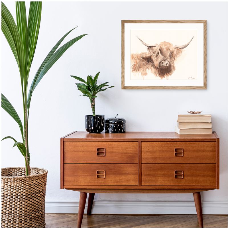 Framed Fine Art Print: Highland Cow