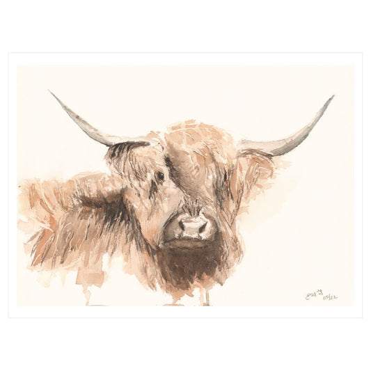 Fine Art Print: Highland Cow 15in x 10.6in