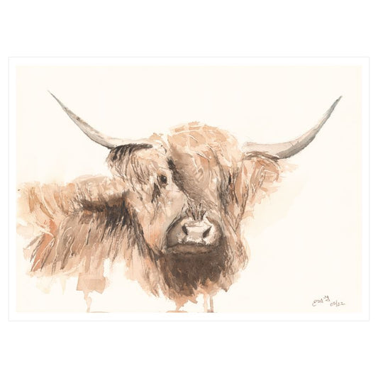Fine Art Print: Highland Cow 11.7in x 8.3in (A4)